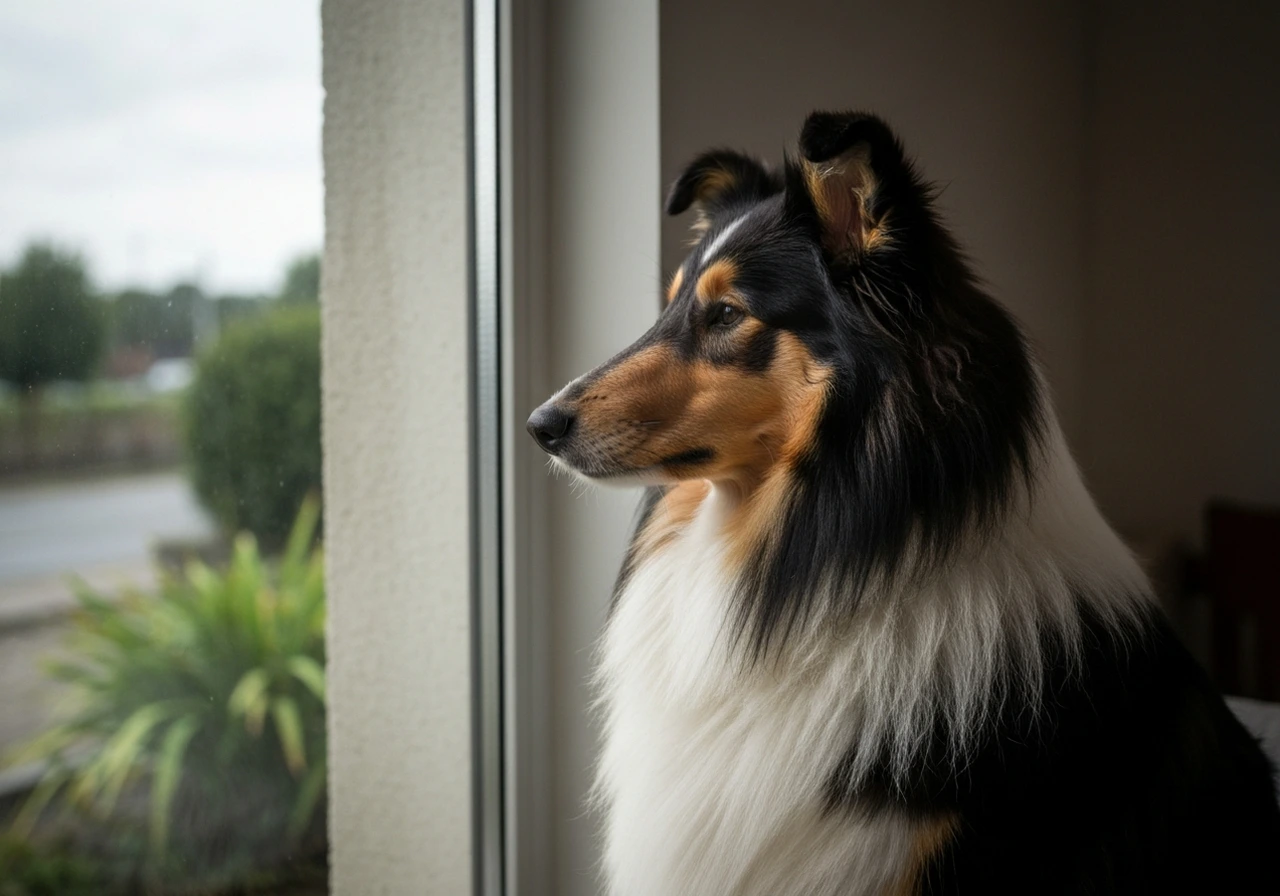 Colley resting at home